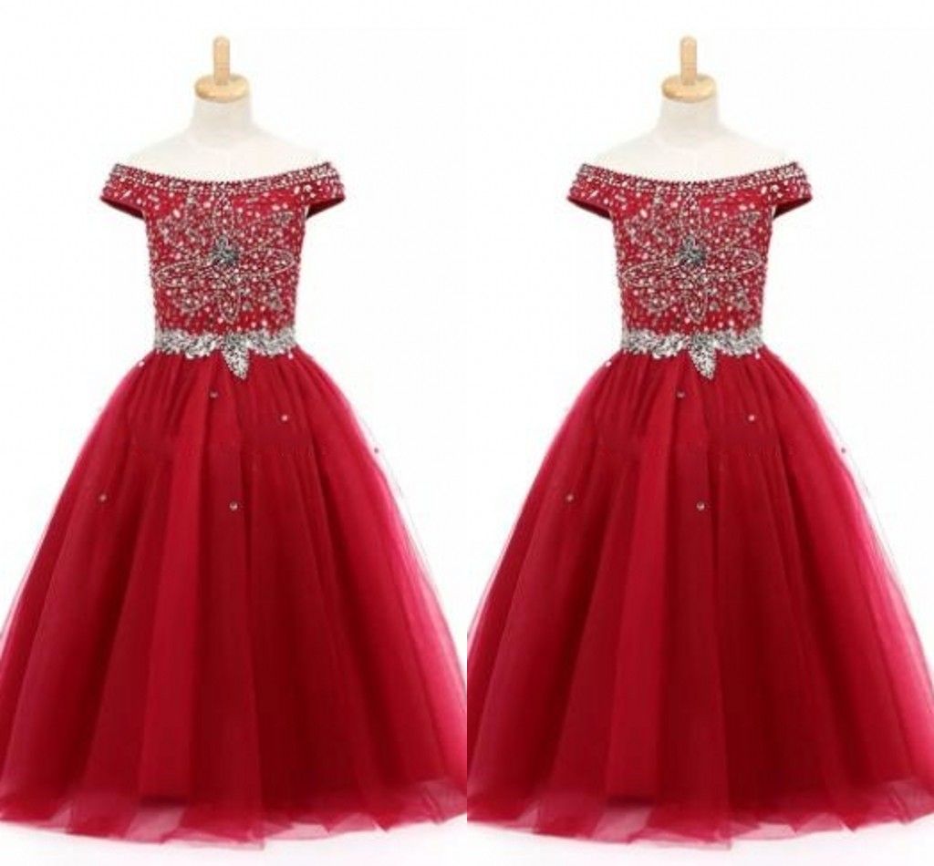 teenage girl red party dress