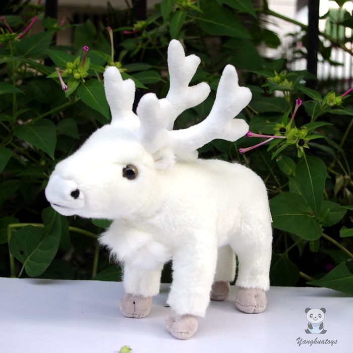 white reindeer stuffed animal