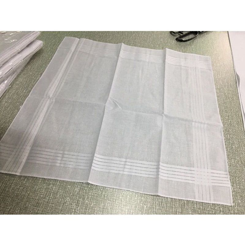 100 Cotton White Handkerchief Male Table Satin Hankerchief Towel