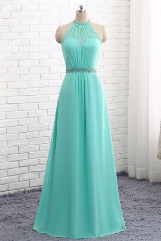 Vestidos de dama de honor de la gasa larga verde Menta simple Vestidos formales de cuentas de la longitud del piso de la envoltura del halter para los vestidos de fiesta de la boda de las damas de honor Vestidos de dama de honor de la gasa larga verde Menta simple Vestidos formales de cuentas de la longitud del piso de la envoltura del halter para los vestidos de fiesta de la boda de las damas de honor
