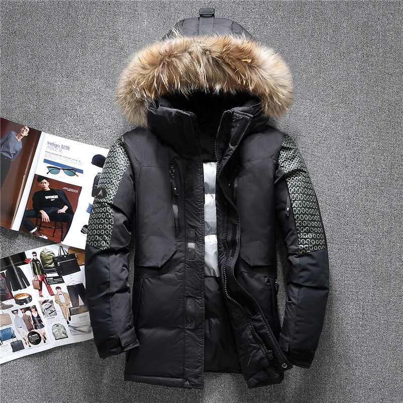 men's designer fur hood coat