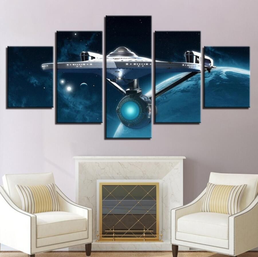2020 5 Panel Star Trek Printmaking Living Room Home Decor Canvas Painting Abstract Art No Frame From Z1151832585 10 06 Dhgate Com