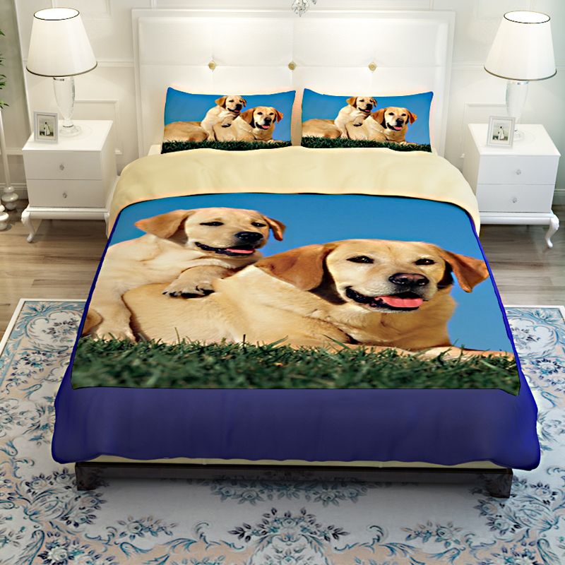 3d Golden Retriever Animal Bedding Set Cute Pet Dog Duvet Cover