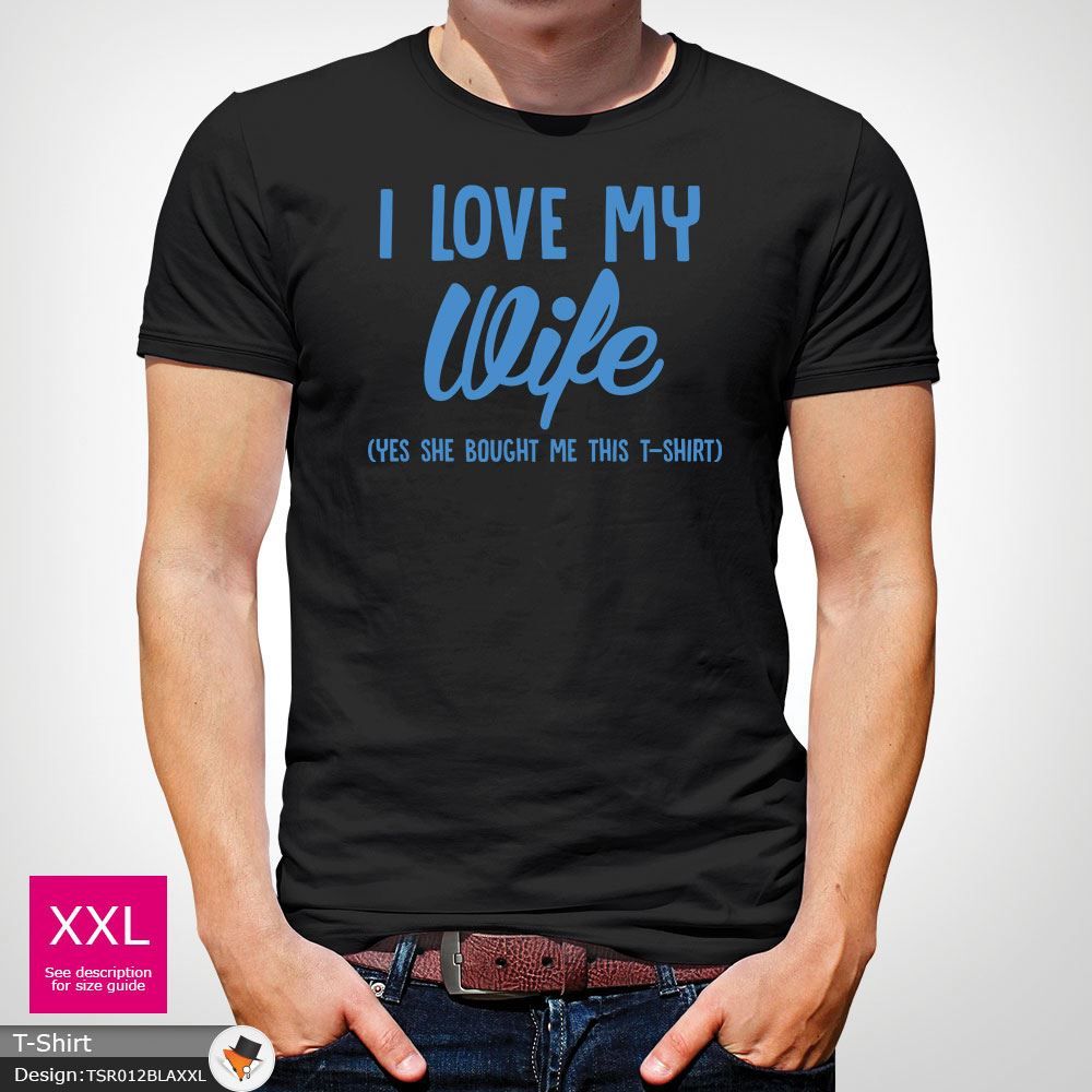 I Love My Wife Funny Idea Printed Slogan Mens T-shirt Fish Husband Gift Red  ! New T Shirts Funny Tops Tee Free Shipping