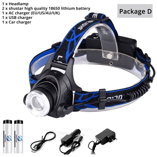 Headlamp+Battery+Plug+USB