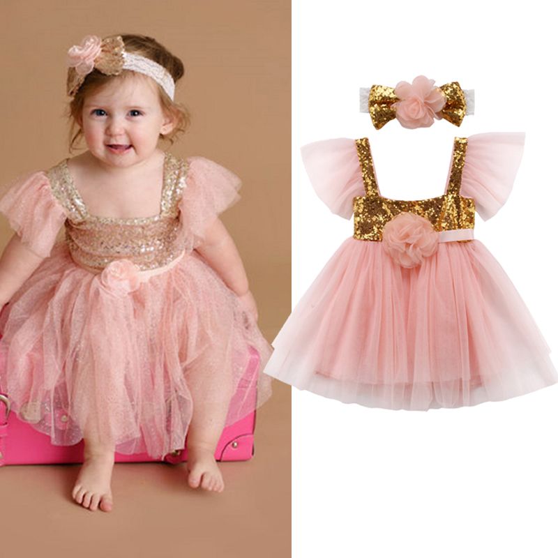 pink tulle baby dress