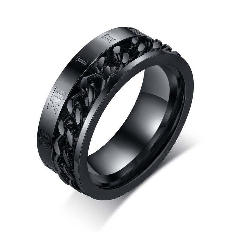 Entrega Gratuita Anillos De Cadena De Acero Inoxidable Negro Entrega Gratuita Anillos De Cadena De Acero Inoxidable Negro