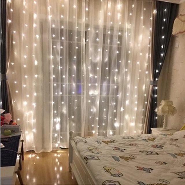 compre luces decorativas de fiesta cadena cortina de ventana lampara de hadas decoraciones del banquete de boda decoracion para el hogar romantico