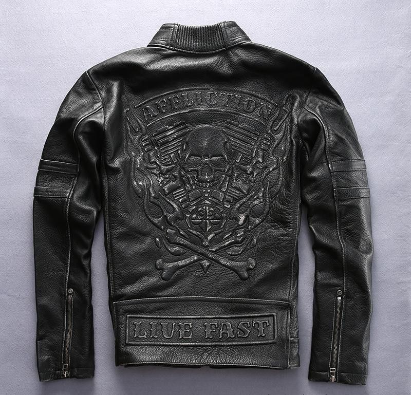 affliction skull leather jacket