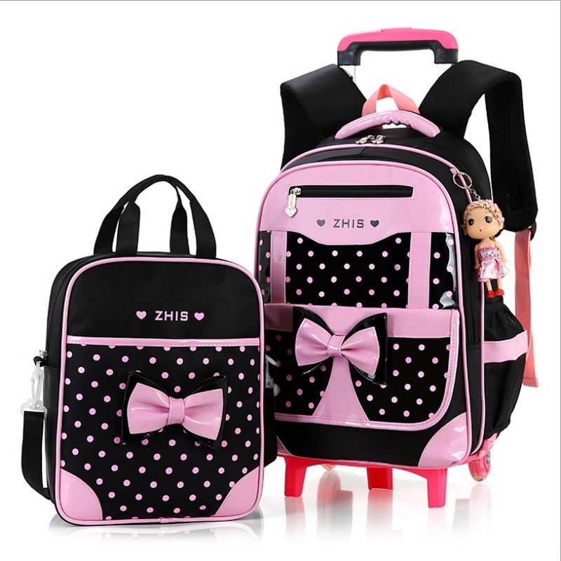 Set of 3 Cute Polka Dot Children Kids Girl School Bags For Teenagers Backpack UK