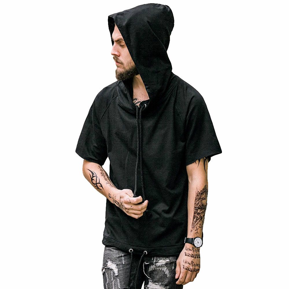 Acquista Felpe Con Cappuccio Da Uomo Felpe A Maniche Corte Felpa Con Cappuccio Sottile Tee Pullover Con Cappuccio Fashion High Street Style Hip Hop Tops Abbigliamento A 20 09 Dal Uygmenfashion Dhgate Com