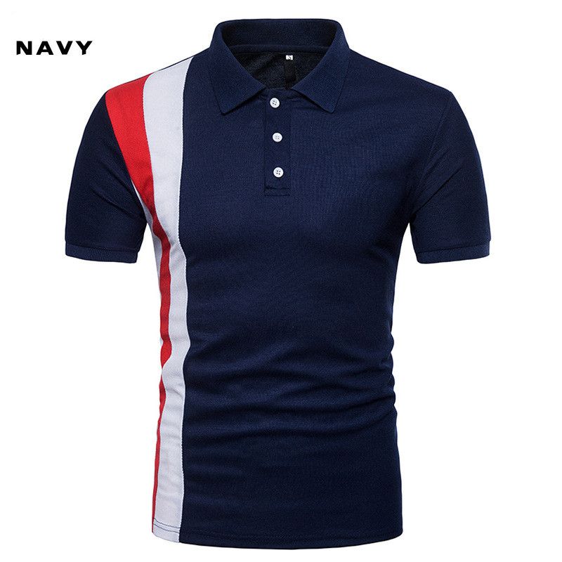 Camisa polo Camisas de diseño a negras Marcas polo Cuello de solapa Algodón de