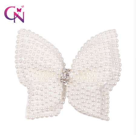 Hair Accessories Pearl Hair Bows Hair Clips Rhinestone Boutique Layers Bling