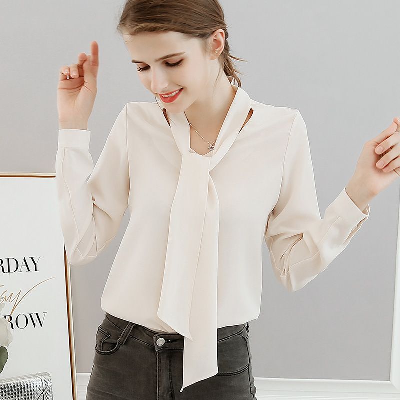 blusas con corbatas femeninas