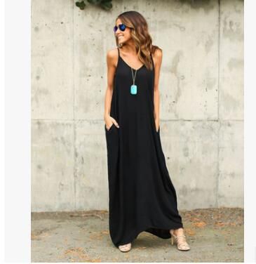 Women's summer boho casual long maxi on sale evening party cocktail beach dress sundress