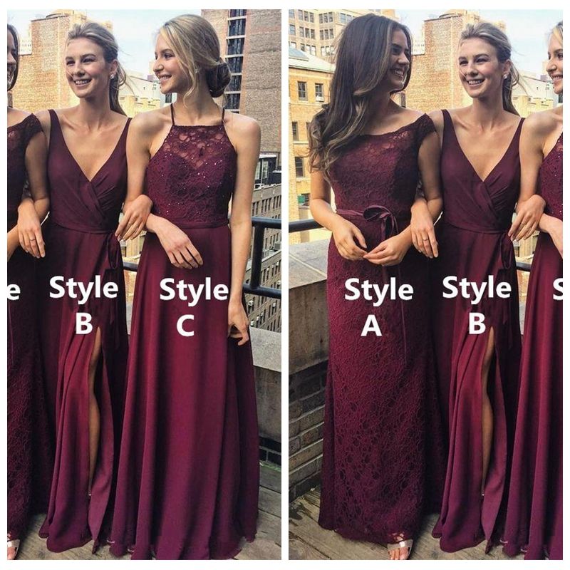 petite burgundy bridesmaid dresses