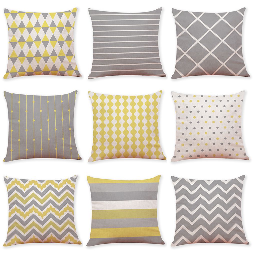 yellow linen cushions