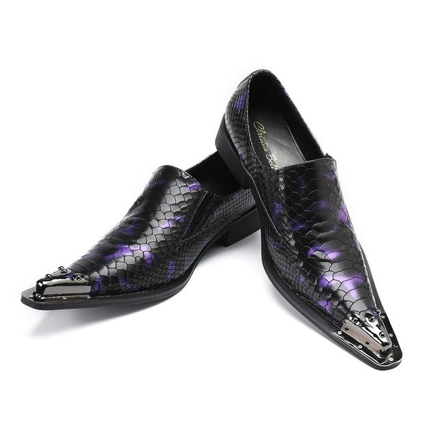 Acquistare Scarpe Da Uomo Mocassini Eleganti Scarpe Stringate In Metallo  Con Punta A Punta In Pelle Goffrata Uomo Economico | Consegna Veloce E  Qualità | It.Dhgate