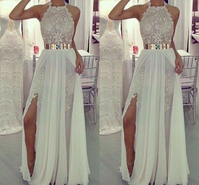 long white prom dresses 2018