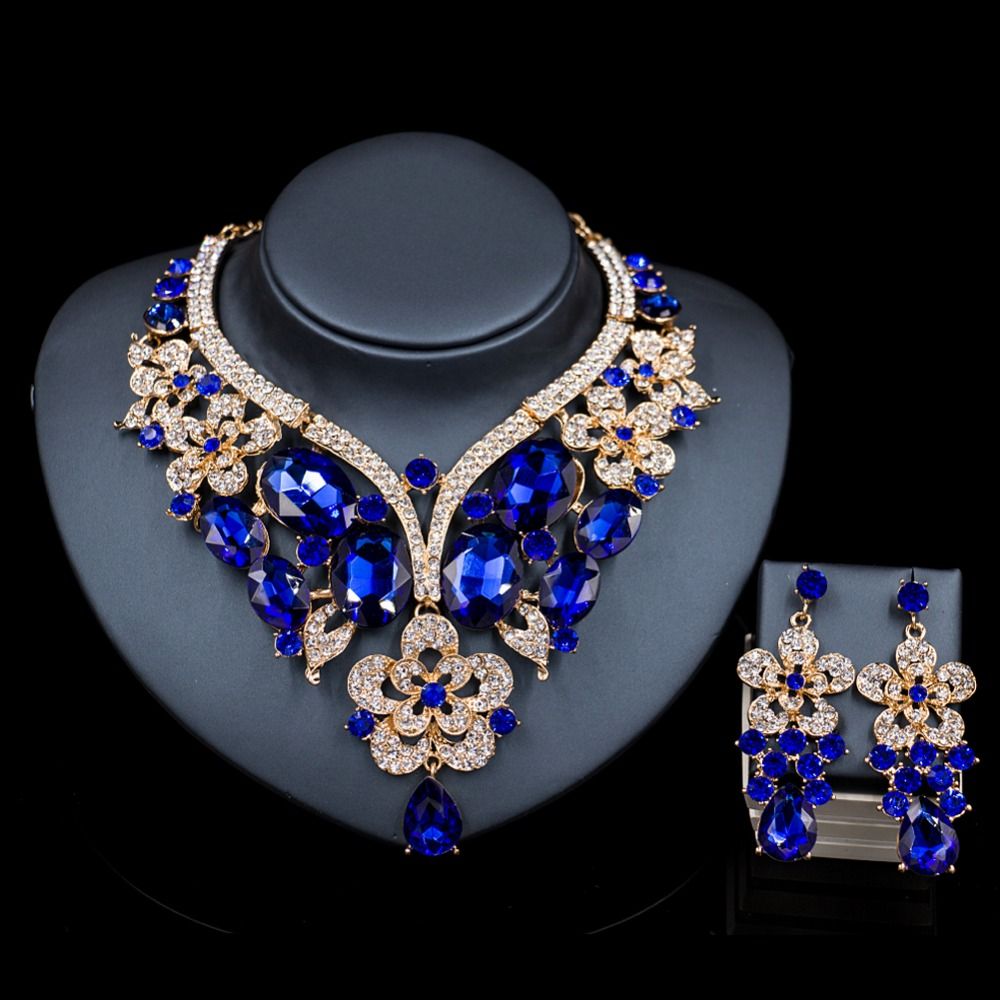 2021 New Arrival Turkish Wedding Jewelry Sets Glass Rhinestone For ...