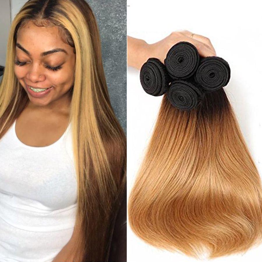 2019 9a 1b 27 Ombre Straight Human Hair Peruvian Straight Hair