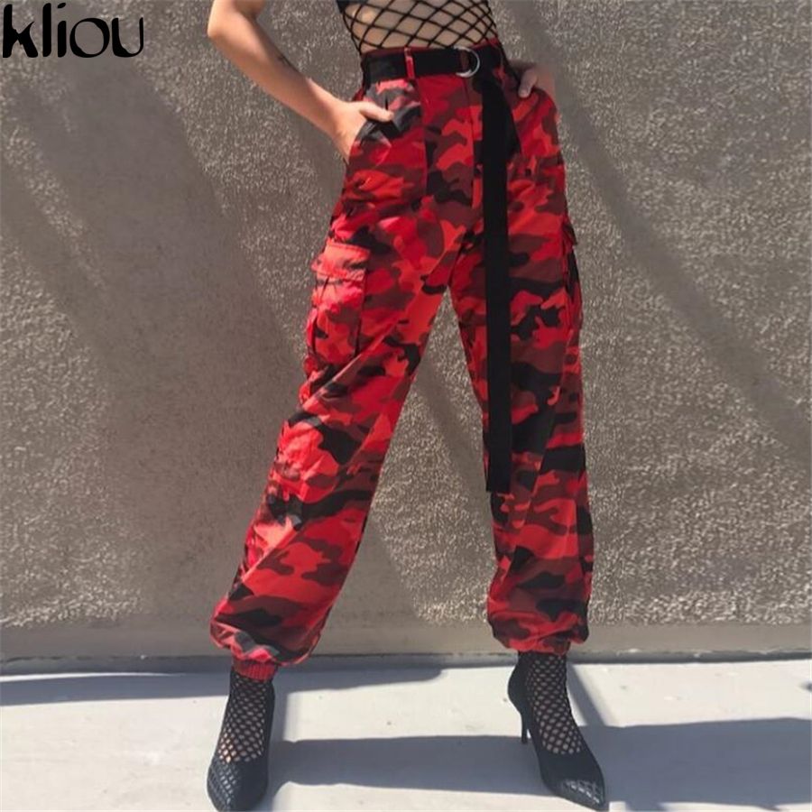 Pantaloni mimetici rossi on sale