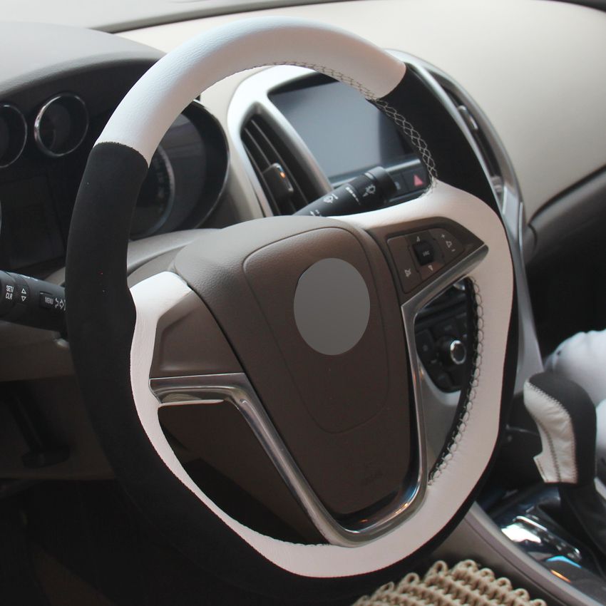 Shining wheat Coprivolante in Pelle Nera con Grano Brillante Cucito a Mano per Buick Excelle XT GT Encore Opel Mokka