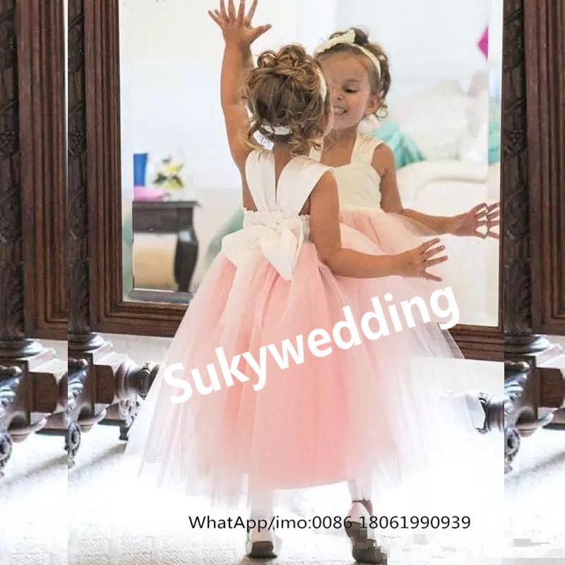 soft pink flower girl dresses