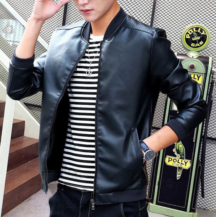 jaqueta de couro fino masculina