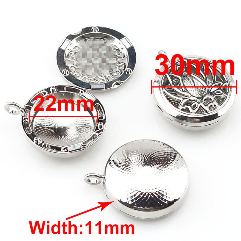 K1182 Silver Color Pearl Cage Flower Round Floating Diffuser Charm Necklace 20/"