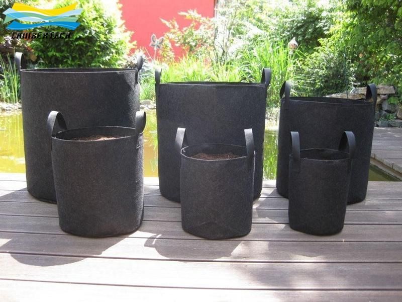 Round Fabric Pots Plant Pouch Root Container Grow Bag Aeration Container 5Size b 
