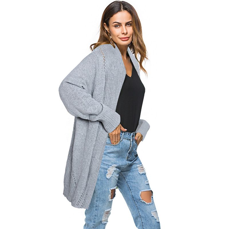 2019 BYUAN Cardigan Sweater Mujer 2018 Autumn Winter Solid Knitted Sweater Women Batwing Sleeve Cardigan Women Long Sweaters Ladies From Douban,