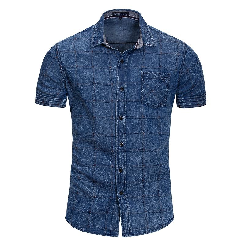 polo short sleeve denim shirt