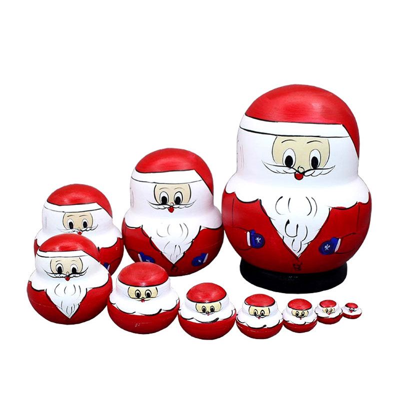 russian nesting dolls santa claus