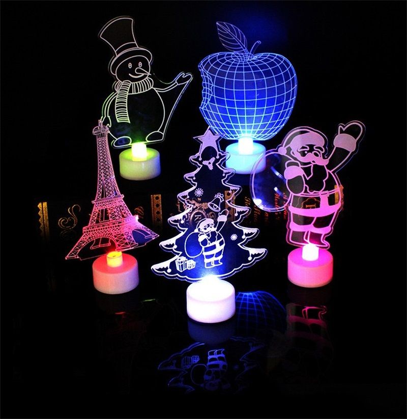 Colores Que cambian la Navidad del LED Luces de la Noche del mu/ñeco de Nieve de la l/ámpara para la decoraci/ón del Dormitorio del Partido Boda de la Navidad