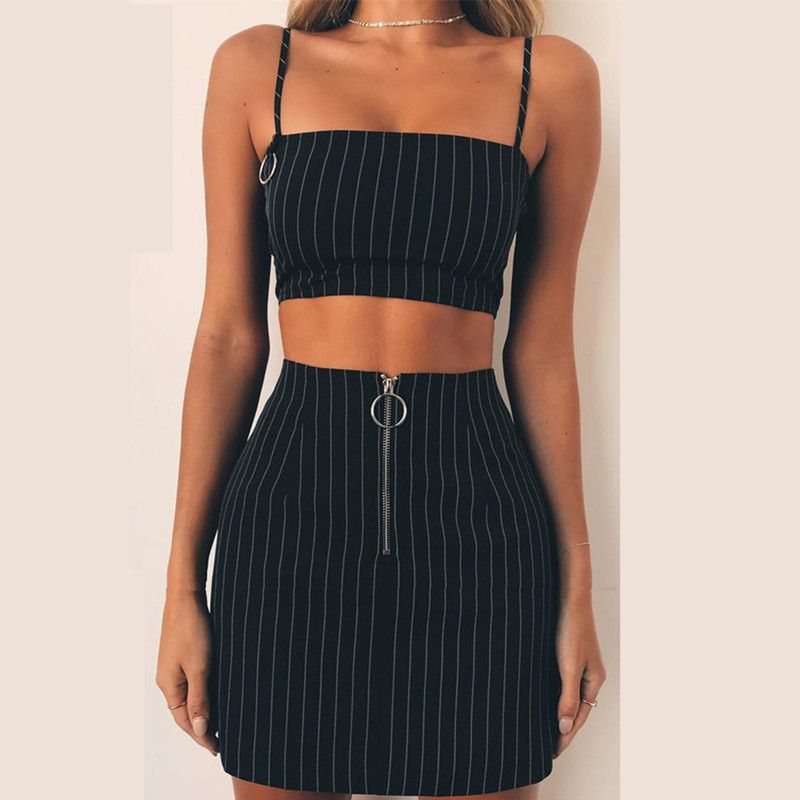 two piece skirt and crop top set