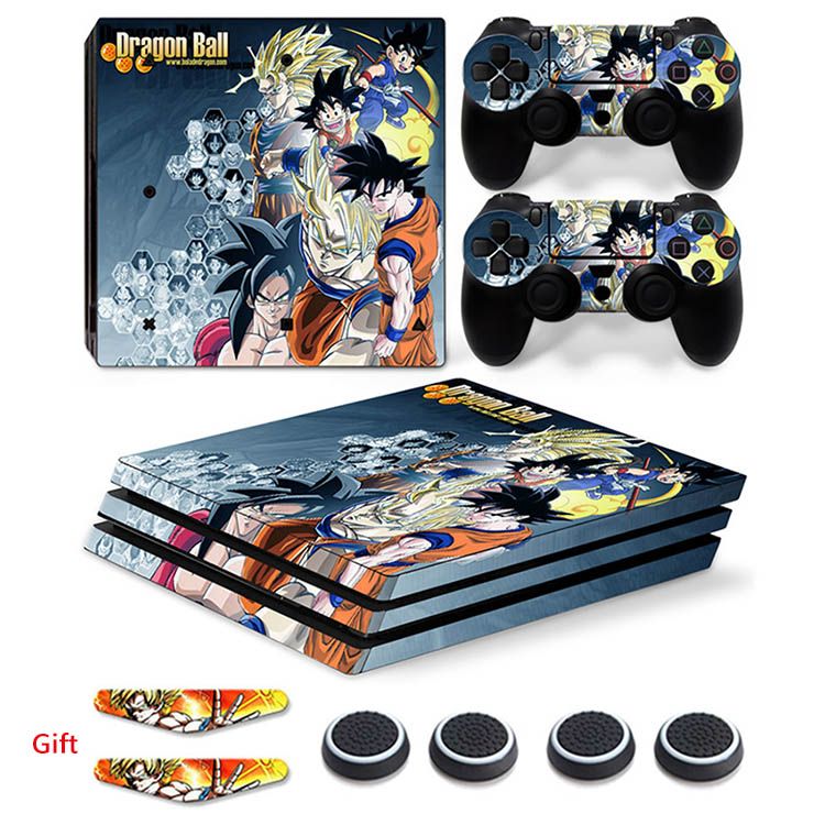 eFinger Vinyle Protection for Dragon Ball Super Body Design Decal Skin Sticker Autocollant for PS4 Pro Playstation 4 Pro Console+Controllers 