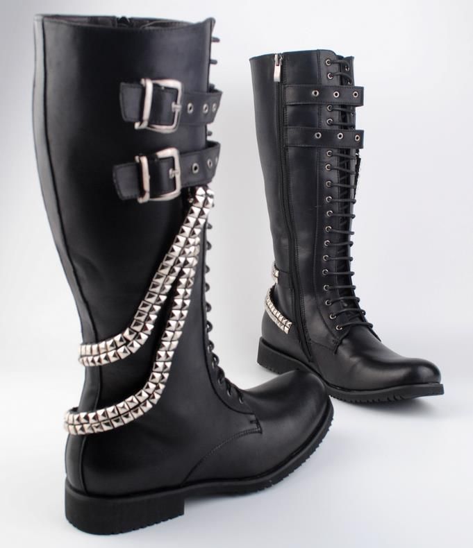 Martin Männer Version Wintermode Lace Metall Up Stiefel Leder Von Hohe Großhandel Herren Flache Koreanische Trend Kette Lange 5LRj4A
