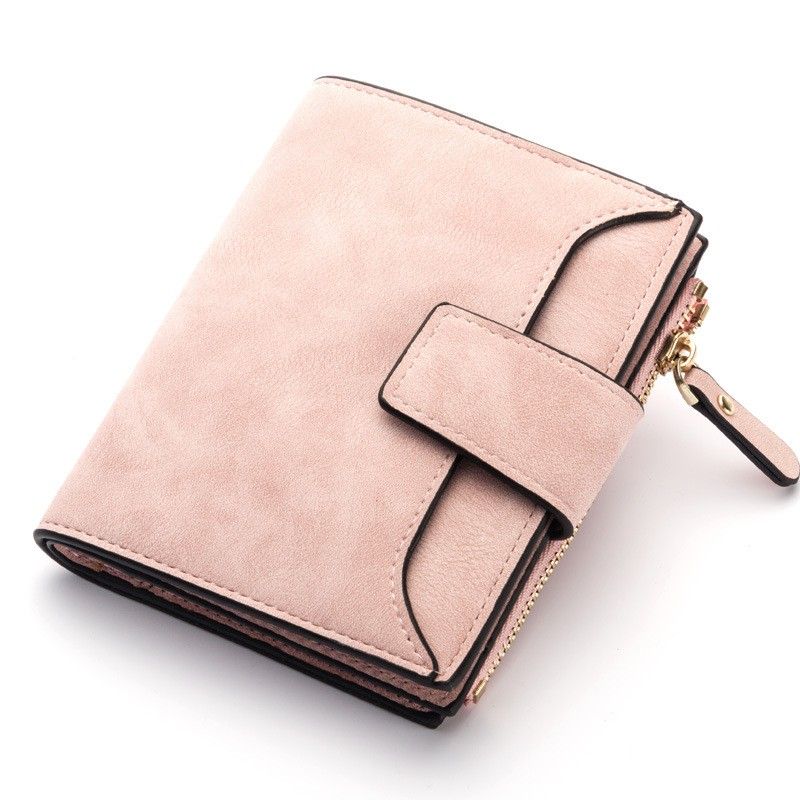 Ladies Luxury Soft Genuine Leather Tri Fold Purse Wallet Zipped Coin Holder