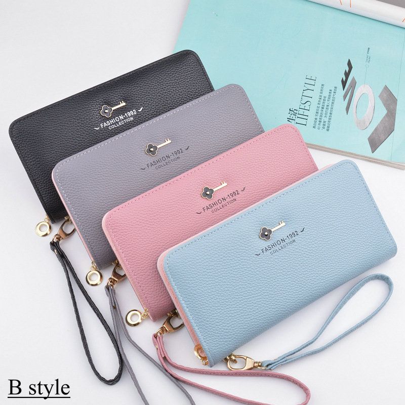 Nuevos señoras de lujo mujer marca carteras mujeres largo monedero de la cremallera mujer cartera