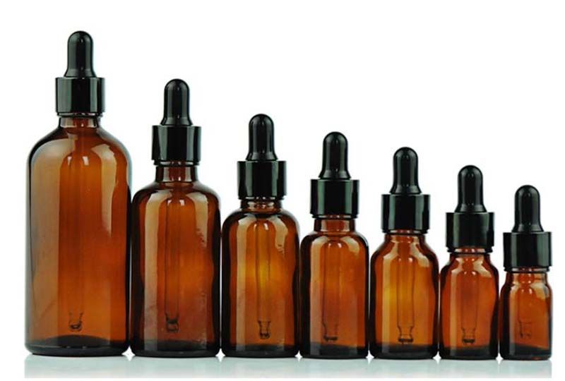 Pour huiles essentielles compte-gouttes et autocollant Portables Avec entonnoir Lot de 30 petites bouteilles en verre ambré massage cosmétiques 5 ml aromathérapie 