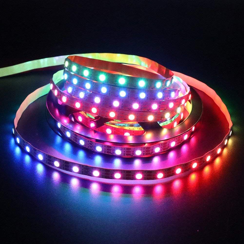 compre dc5v tira de led ws2812b led direccionable individualmente blanco negro pcb 74 pixeles cinta de cinta led inteligente rgb 2812 a prueba de