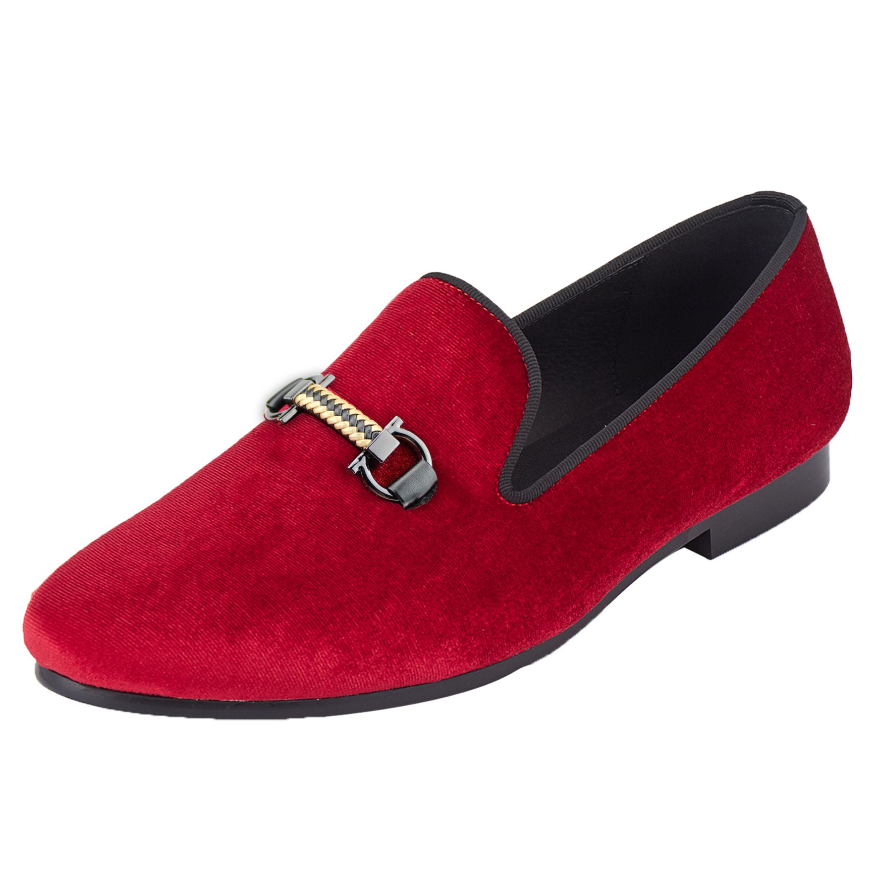 red dress slippers