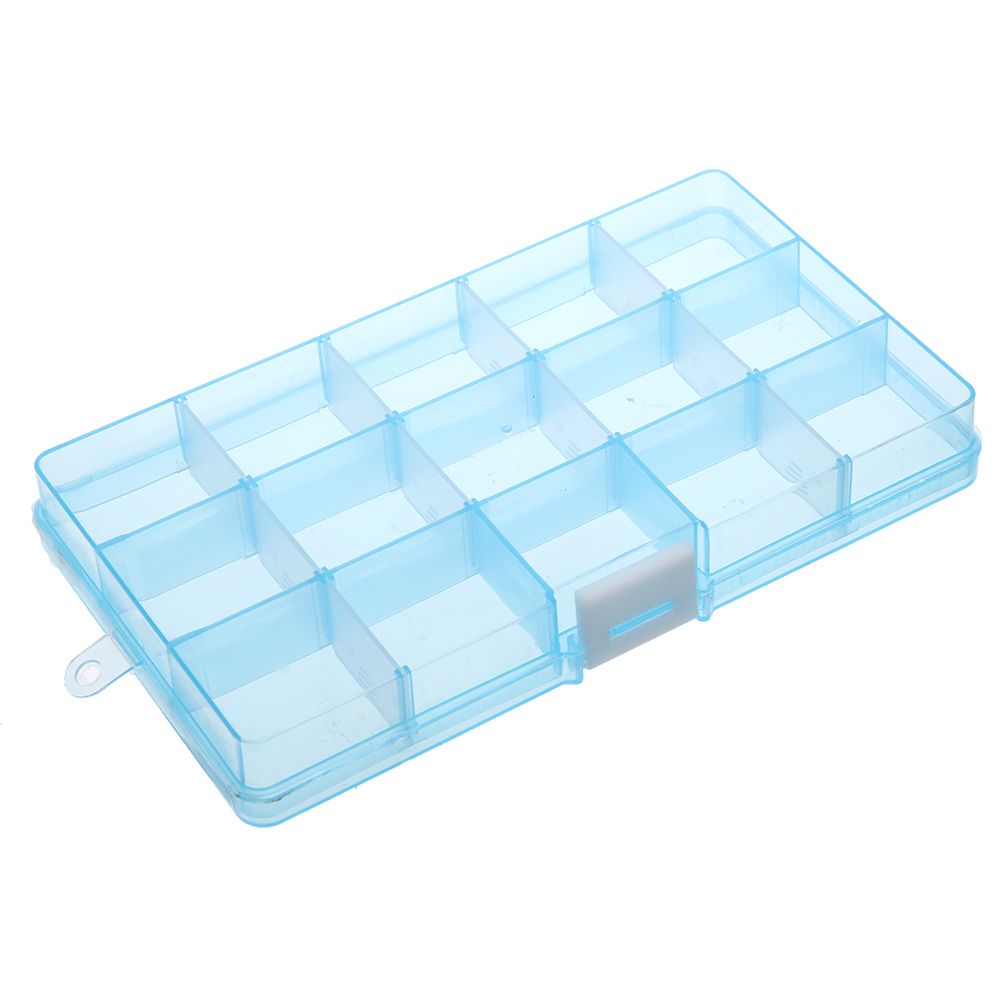Caja de plástico con 15 compartimentos organizador caja de almacenaje joyas 
