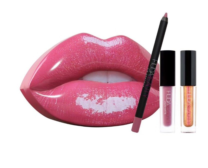2021 Huda Matte Lip Gloss Mouth Red Lip Enamel Iron Box Of Lip Liner