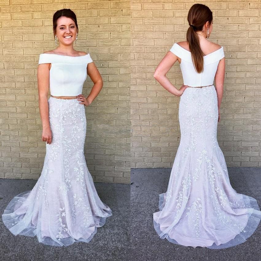 white graduation dress in store