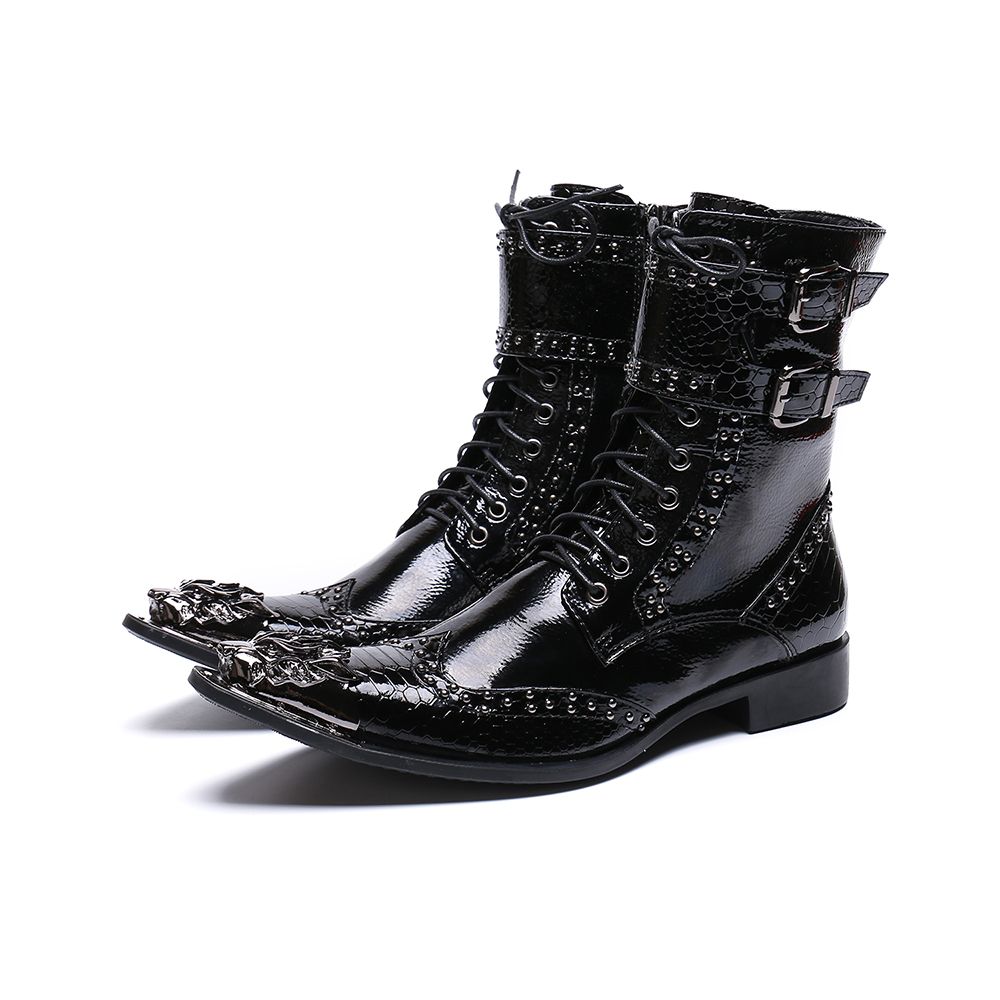 Grosshandel Luxus Britischen Stil Manner Mittlere Waden Stiefel Leder Motorrad Cowboystiefel Formale Manner Kleid Nieten Schuhe Von Dressshoesstreet 71 Auf De Dhgate Com Dhgate