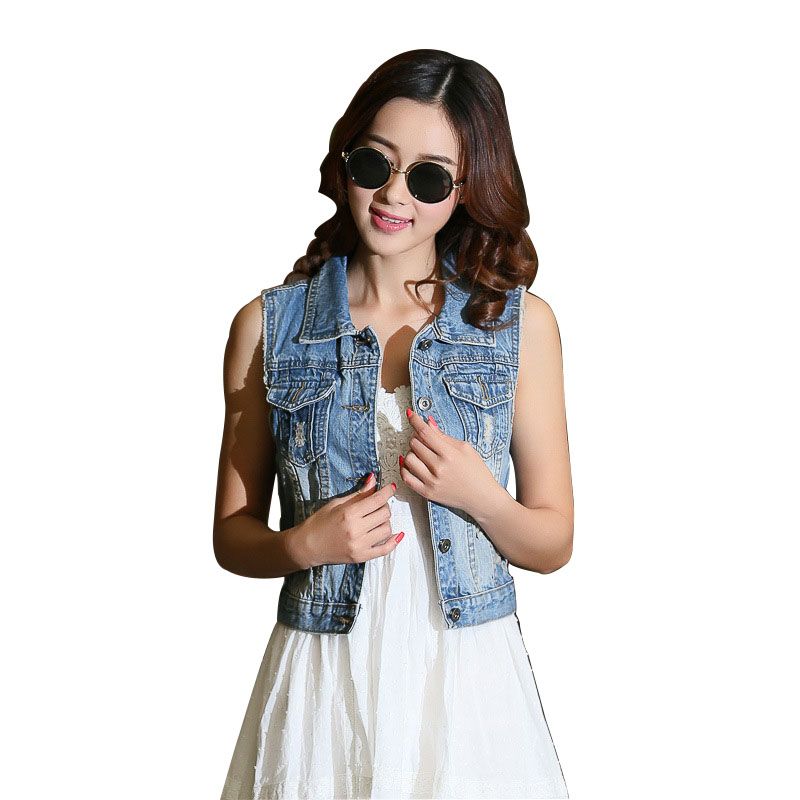 short jean vest
