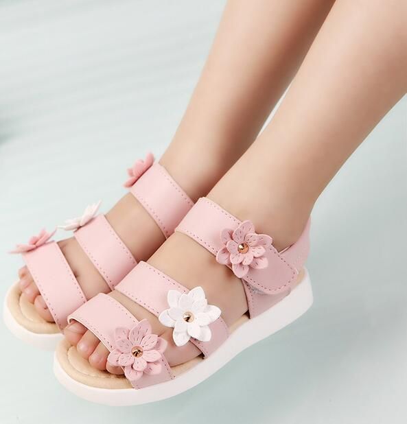 Estilo de verano Sandalias para Chicas Princesa Zapatos de flores hermosas Niños Niñas