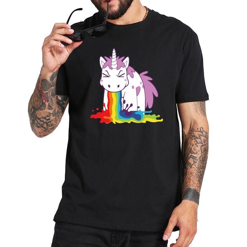 Rainbow Unicorn Tee Shirt Men Funny 
